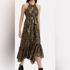 A.L.C. Black and Gold Maxi Dress